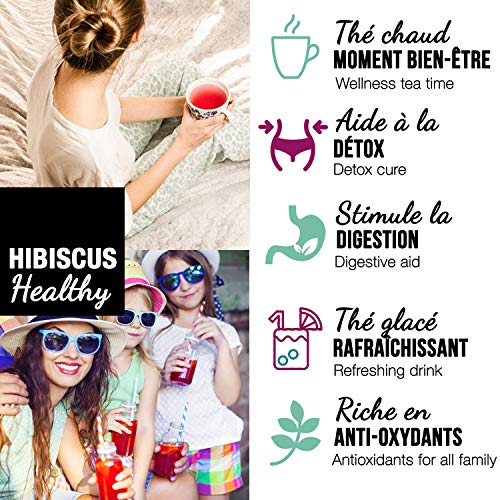 ? Flor de Jamaica BIO 200g | Flor de Hibisco por Te Frio, Agua de Jamaica, Infusion | Te de Hibisco organico por Dieta Detox Drenante