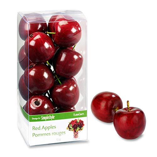 Floracraft Plastic Design It Simple Fruta Decorativa 15/Pkg-Mini Manzanas Rojas