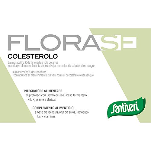 Florase Colesterolo: Complemento alimenticio con levadura de arroz y vitamina K2 - 40 Cápsulas