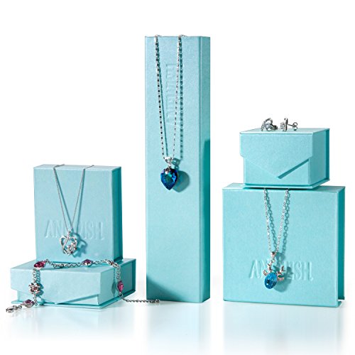 FLORAY Novedades Mujer Azul zafiro con Circonita diseño, Elephant Colgantes Collares, plata de ley Cadena Cadena Largo:45 cm