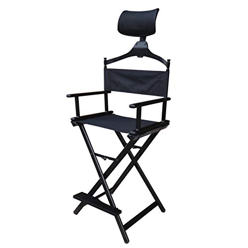 Floreo Look Silla Sillon Plegable de Aluminio para Maquillaje maquillador Makeup Artist (Negro)