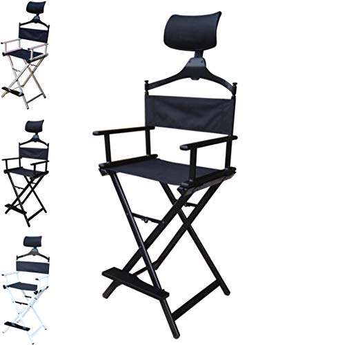 Floreo Look Silla Sillon Plegable de Aluminio para Maquillaje maquillador Makeup Artist (Negro)