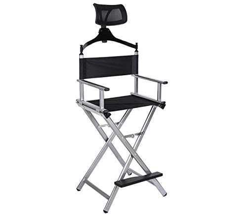 Floreo Look Silla Sillon Plegable de Aluminio para Maquillaje maquillador Makeup Artist (Plata)