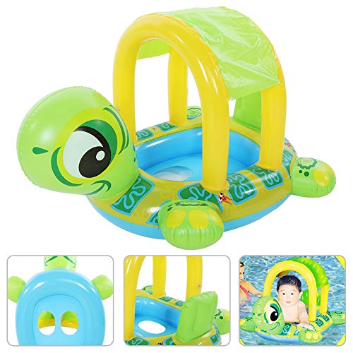 Flotador de Natación para Bebés con sombrilla ajustable Dibujos animados Animal Juguetes seguros Accesorios Asiento inflable Barco Niños Verano Diversión Piscina al aire libre Juguetes