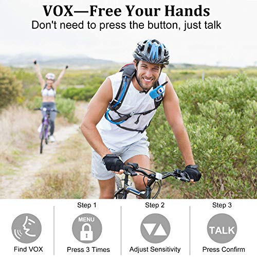 Flybiz Walkie Talkie Niños PMR446 8 Canales LCD Pantalla Función VOX 10 Tonos de Llamada Bloqueo de Canal Linterna Incorporado 8 Canales LCD Pantalla VOX (Azul)