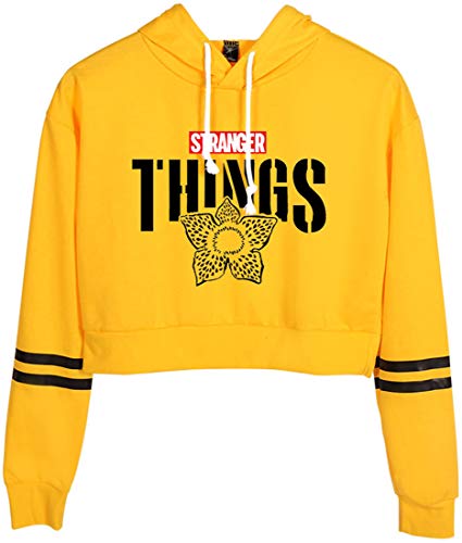 FLYCHEN Niña Sudaderas con Capucha Stranger Things Season 3 Sudadera Casual con Capucha y Top Deportivo Casual Chicas Hoodies (Amarillo 14449, M)