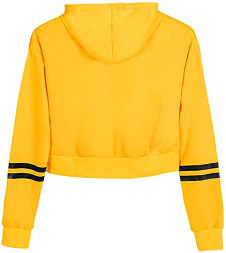 FLYCHEN Niña Sudaderas con Capucha Stranger Things Season 3 Sudadera Casual con Capucha y Top Deportivo Casual Chicas Hoodies (Amarillo 14449, M)