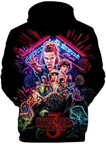 FLYCHEN Sudadera Stranger Things 3 New Season para Niñas 3D Impreso Digital Select Your Character Portrait de Manga Larga Pullover - Grupo 3664 - XXS