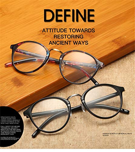 Flydo Retro Montura para Gafas de Vista Antiguas Visión Clara Glasses Cristal Lente Transparente Hombre y Mujer