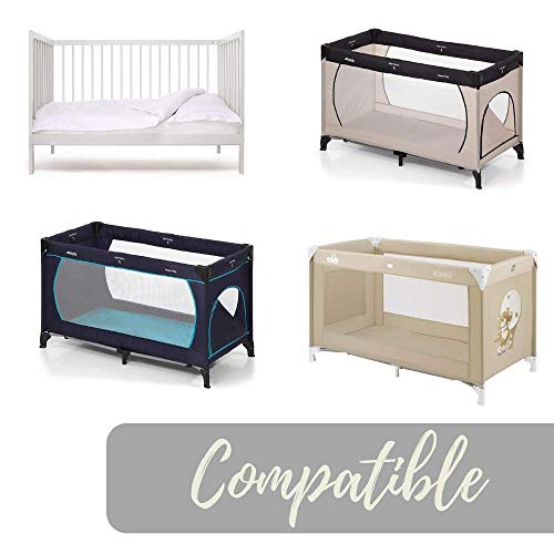 FlyIdeas Colchon Cuna de Viaje Plegable 60x120 cm Grosor 6 cm | Incluye Bolsa De Transporte | Anti Asfixia Antiacaros Transpirable | Made in Europe (Basic, 120x60 cm)