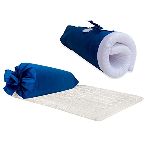 FlyIdeas Colchon Cuna de Viaje Plegable 60x120 cm Grosor 6 cm | Incluye Bolsa De Transporte | Anti Asfixia Antiacaros Transpirable | Made in Europe (Basic, 120x60 cm)