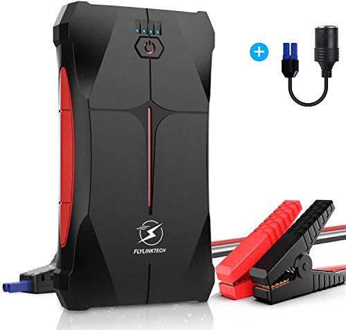 FLYLINKTECH Arrancador de Coches, 800A 12000mAh Arrancador Batería Coche (hasta 4.0L Gas o 2.0L Diesel) de IP67 Impermeable Batería Arrancador de Coche, 3 Modos Linterna LED & Puerto USB