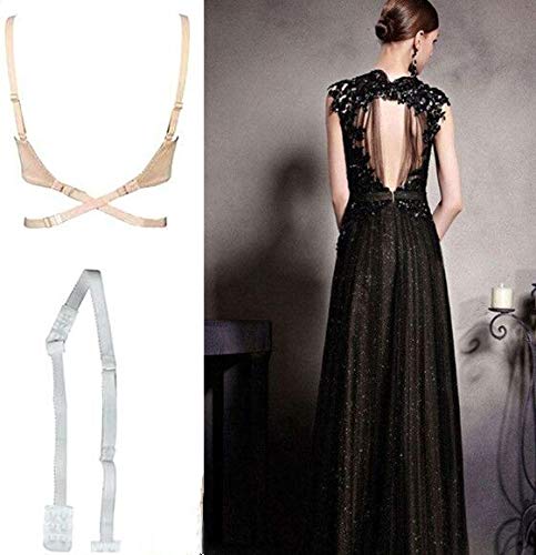 FLZONE Mujer Extensores de Sujetador,3 Pares Respaldo Bajo Sujetador Extensor Correa de Espalda Baja para Vestido Sin Espalda de Señora Desnudo Negro Blanco