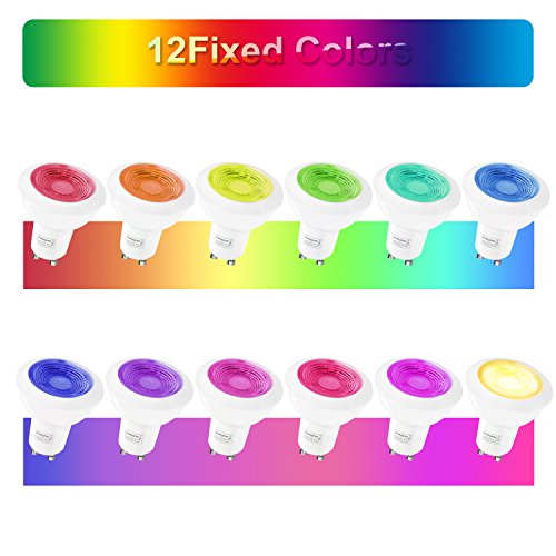 Foco Empotrable | Led Gu10 Luz de Techo 3W Blanco Cálido de 2700K | RGB Regulable Cambio de Color | Ojos de Buey Marco Redondo AC220V-240V | bombilla LED para salón o dormitorio etc 6 piezas