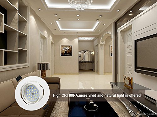 Foco Empotrable | LED Luz de Techo 5W Equivalente a Incandescente 60W | Blanco Frío 6000K 600Lm AC 220-240V | de techo de iluminación incluye bombilla LED para salón o dormitorio cocina etc 6 piezas