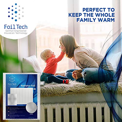 Foil Tech RadPack lámina térmica (5 m x 60 cm), para ahorro de energía en radiador, reflector de calor, aislamiento