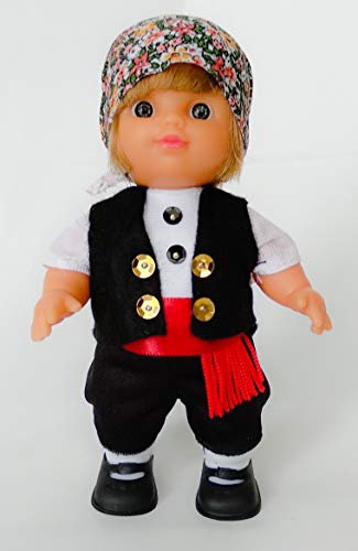 Folk Artesanía Muñeca colección Regional de 15 cm con Vestido típico Alcarreño (La Alcarria Guadalajara) España.