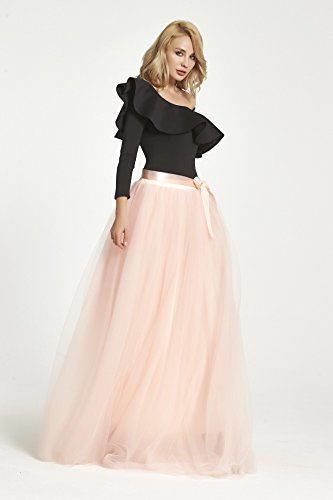 FOLOBE 1950 Vintage Puffy Tutu Skirts Dama de Honor 6 Capas de Enagua Enagua