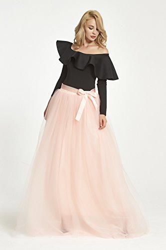 FOLOBE 1950 Vintage Puffy Tutu Skirts Dama de Honor 6 Capas de Enagua Enagua