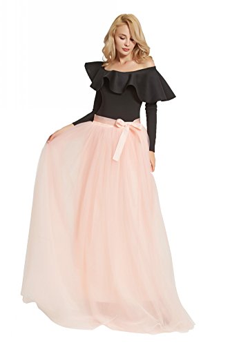 FOLOBE 1950 Vintage Puffy Tutu Skirts Dama de Honor 6 Capas de Enagua Enagua