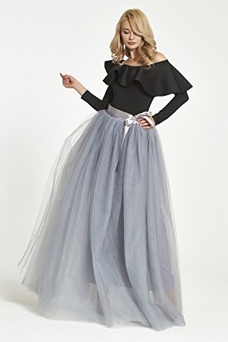 FOLOBE 1950 Vintage Puffy Tutu Skirts Dama de Honor 6 Capas de Enagua Enagua