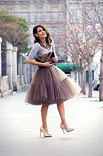 FOLOBE Adulto Suave de la Gasa de la Enagua de Tul Falda del tutú de Las Mujeres del tutú del Ballet del Traje de la Danza de múltiples Capas de la Enagua de la Falda hinchada