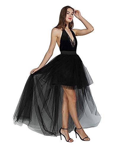 FOLOBE Falda de Tul con Cola de Milano Falda Larga y esponjosa con Espalda Sexy