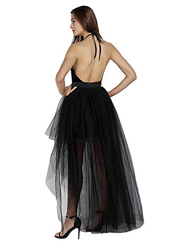 FOLOBE Falda de Tul con Cola de Milano Falda Larga y esponjosa con Espalda Sexy