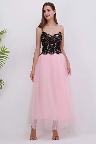 FOLOBE Falda Larga de Tul con Cintura elástica en Primavera y Verano para Mujer de una línea