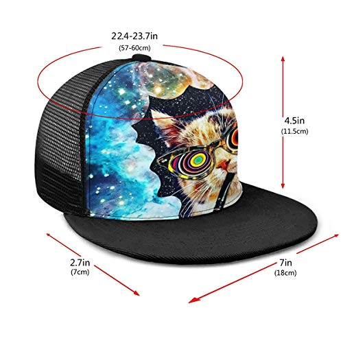FONDSILVER - Gorra de béisbol unisex con gafas para fumar para hombres, mujeres, niños y niñas, ajustable, plano, con visera de hip hop, para deportes al aire libre, color negro
