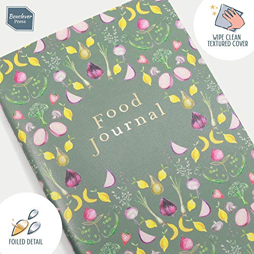 Food Diary de Boxclever Press. Planner de alimentos compatible con Weight Watchers y planes de dieta. Incluye monitor corporal, tabla de pérdida de peso y planificador de comidas. (Verde Salvia)