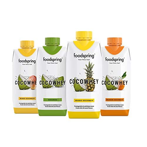foodspring CocoWhey en pack de 12 x 330ml, Piña, La bebida proteica isotónica
