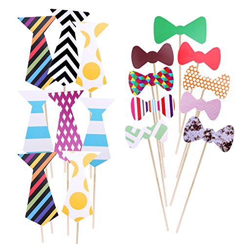 Foonii - 76 Palitos Manualidades, con Formas de Gafas, Bigote, Labios, Pajarita, Sombrero; para Fotos de Bodas, navidades, cumpleaños, Otras Fiestas