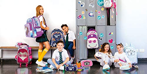 Footy - Estuches Escolares para Niñas | Para Chicas de Infantil y Preescolar con Dibujos | 3 tipos de Luces Led en los Bordes | Gran Capacidad para Guardar Lápices Colores y Material