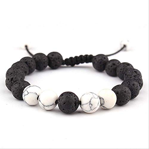 FOR TMT Lava Pulseras Ajustable Lava Rock Stone Aceite Esencial Difusor De Ansiedad Pulsera Meditación Relax Curación Aromaterapia para Mujeres Hombre Regalo como Imagen2