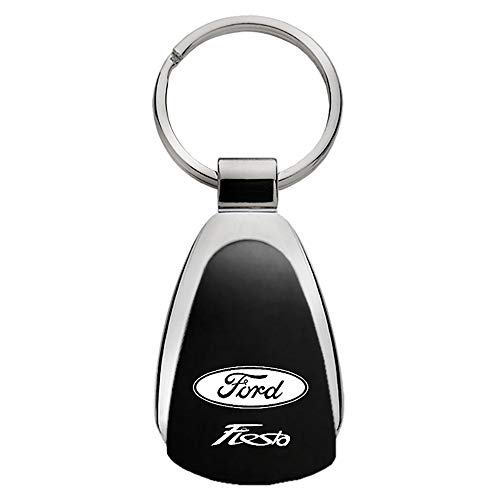 Ford - Llavero de Ford Fiesta, forma de lágrima, producto oficial, color negro