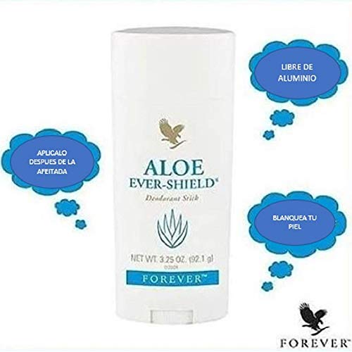 Forever living ever-shield desodorante aloe vera natural contra mal olor axila sin aluminio ni alcohol frescura y limpieza todo el dia.