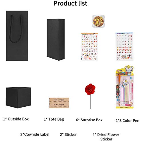 FORIZEN Explosion Box Scrapbook Creative, DIY Álbum de Fotos Libro de Recuerdos, Caja de Regalo Creative Explosion Regalos de Cumpleaños Navidad, Negro