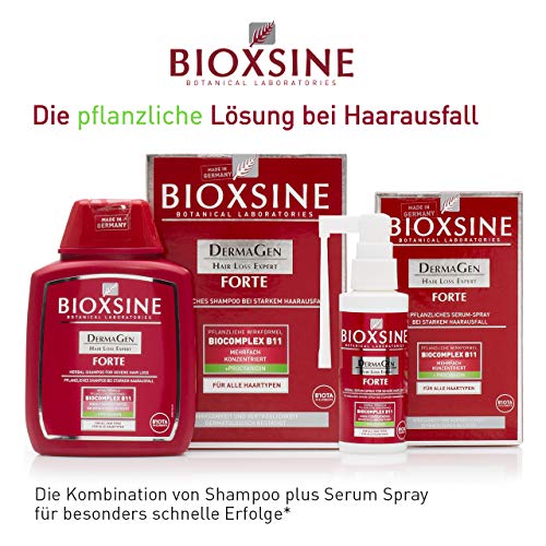 Forte Shampoo para la pérdida de cabello fuerte - para mujeres y hombres | con champú vegetal para acelerar el crecimiento del cabello | remedio para el crecimiento del cabello 300 ml | de Bioxsine