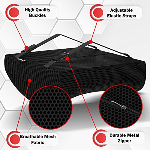 FORTEM Soporte Lumbar Cojín de Postura, Almohada para Respaldo de Silla de Oficina, Asiento de Coche, Viaje, Espuma Memoria de Forma con Funda Lavable