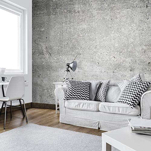 FORWALL hormigón – Papel pintado fotográfico Photo Wallpaper Mural amf12137 _ P gratis para pared, negro / gris, P8 (368cm. x 254cm.)