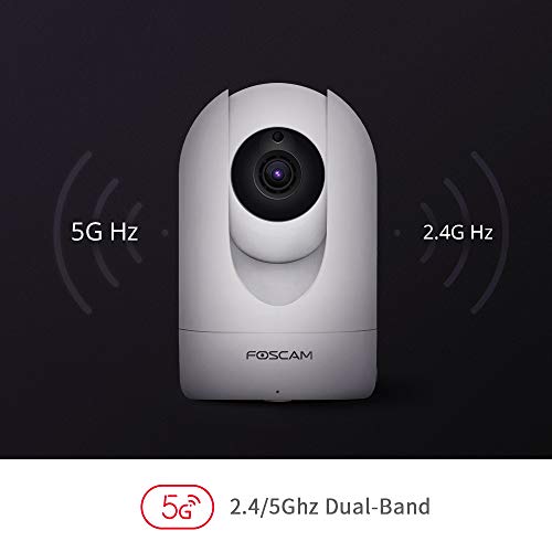 Foscam R4M 4MP Ultra HD Cámara IP PT WiFi 2.4Ghz/5Ghz Vigilancia, AI Detección Humana, Visión Nocturna, Compatible con Alexa, (P2P, ONVIF)