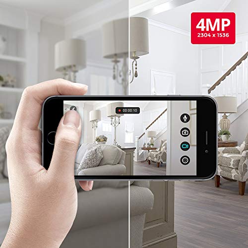 Foscam R4M 4MP Ultra HD Cámara IP PT WiFi 2.4Ghz/5Ghz Vigilancia, AI Detección Humana, Visión Nocturna, Compatible con Alexa, (P2P, ONVIF)