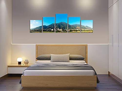 Foto Canvas Cuadro del Ávila Caracas Venezuela | Fotografía Panorámica Impresa en Lienzo | Cuadros Panorámicos Listos para Colgar | Decoración 5 Piezas Tamaño 162 x 45 cm