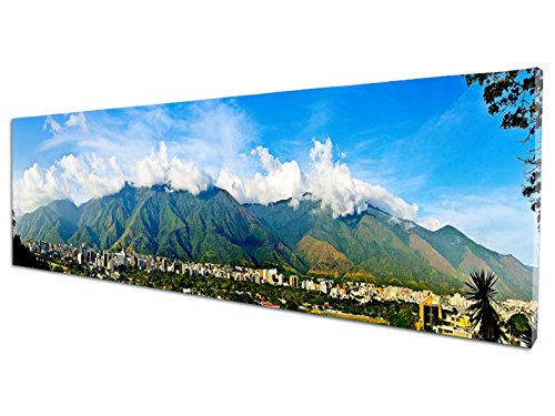 Foto Canvas Cuadro El Ávila Caracas Venezuela | Fotografía Panorámica Impresa en Lienzo | Cuadros Mini Panorámicos Listos para Colgar | Decoración Tamaño 60 x 15 cm