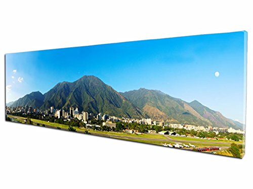 Foto Canvas Cuadro El Ávila Caracas Venezuela | Fotografía Panorámica Impresa en Lienzo | Cuadros Mini Panorámicos Listos para Colgar | Decoración Tamaño 60 x 15 cm