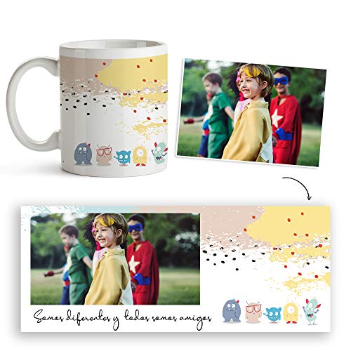 Fotoprix Taza Personalizada con Foto para Regalar a Tus Amigos | Regalo Original compañeros de Clase | Varios diseños (Amigos)
