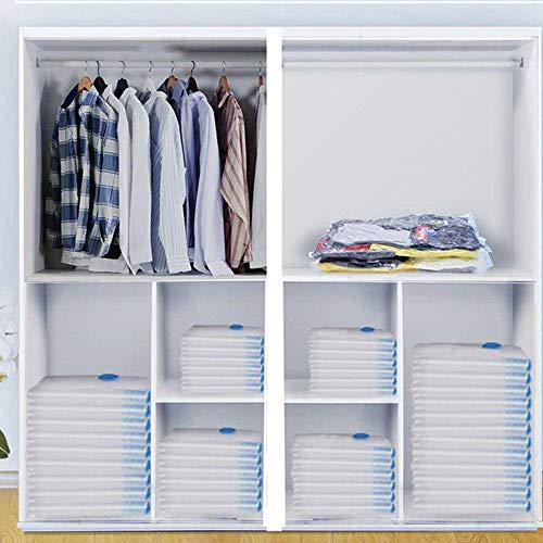 FQD Life Bolsas de Almacenaje al Vacío 6 Unidades, Bolsa al Vacio Ropa ( 3*Grandes 80x60cm+3*Pequeñas 60x40cm) Ahorro Espacio para Guardar Ropa, Ropa de Cama, Edredones, Almohadas