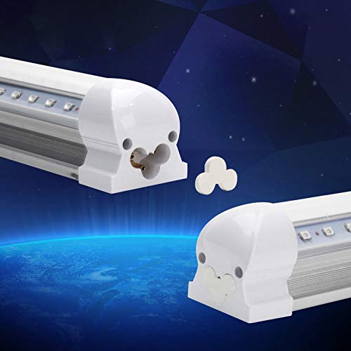 Fransande 10W Luz de Discoteca UV LED Tubo Integrado de Luz Negra LáMpara de Curado UV Tubo de Luz LED Violeta para Pintura Corporal de Fiesta de Luz Negra (Enchufe de la EU)