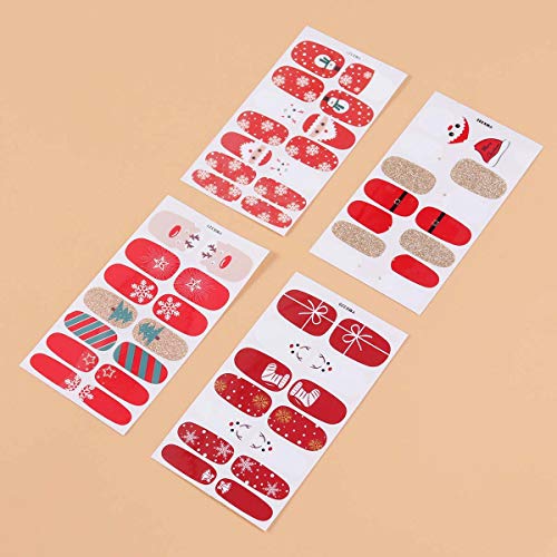 Frcolor Adhesivos de uñas de navidad Nail Art Tip Stickers Stickers Decoration for Women Girls 4pcs